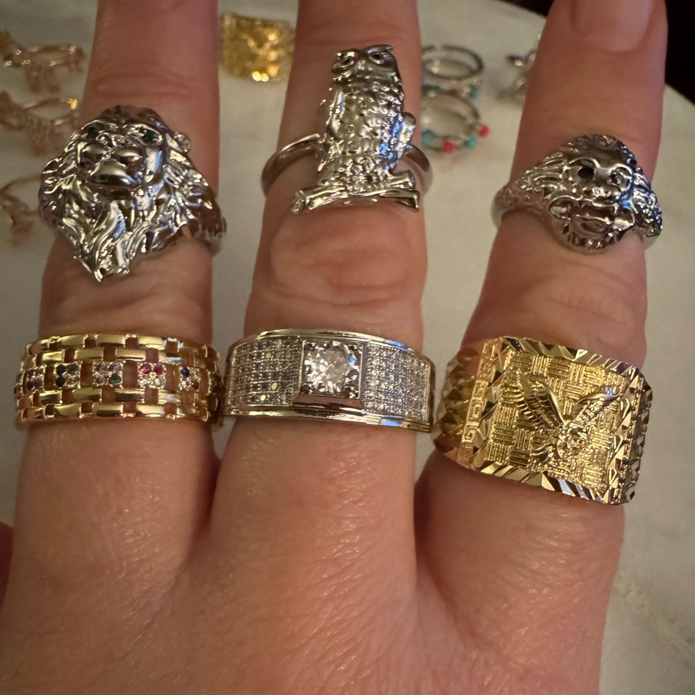 Grab Bag of Gold Over Brass Rings (19ct)